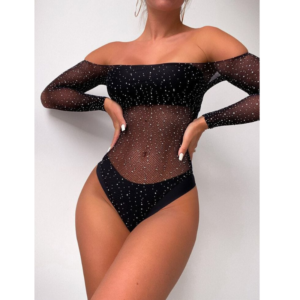 Body de Malla con Brillo